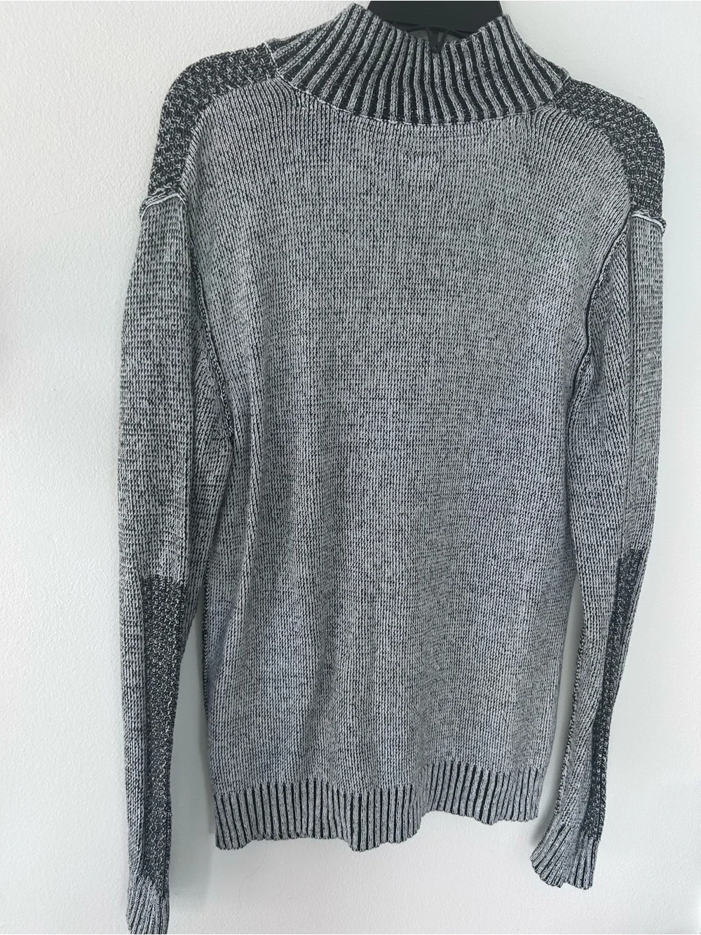 JB Holt Men's Two-Tone Gray Ribbed Toggle Sweater Size M